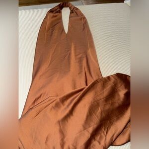 MUMU WEDDING - Sleek Copper Satin Dress. NEW!!!